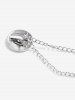 Plus Size Lettuce Ruched Chain Embellished Plunging Blouson Tee -  