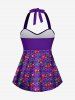 Maillot de bain tankini rétro années 50 à imprimé à pois cerises, dos nu, froncé et échancré. - Concorde 1X