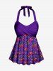 Maillot de bain tankini rétro années 50 à imprimé à pois cerises, dos nu, froncé et échancré. - Concorde 2X