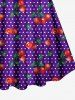 Maillot de bain tankini rétro années 50 à imprimé à pois cerises, dos nu, froncé et échancré. - Concorde 2X