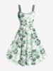 Ombre Flower Print Plus Size Matching Hawaii Beach Outfit For Couples -  