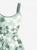 Ombre Flower Print Plus Size Matching Hawaii Beach Outfit For Couples -  