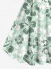 Ombre Flower Print Plus Size Matching Hawaii Beach Outfit For Couples -  