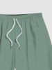 Plus Size Drawstring Solid Beach Shorts For Men -  