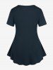 Plus Size Glitter Heart Patriotic American Flag Print Women T-shirt -  