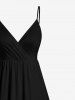 Plus Size Surplice Solid A Line Cami Dress -  