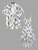 Plus Size Leaf Branch Colorblock Print Hawaii High Low Asymmetric Cami Dress -  