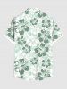 Plus Size Ombre Hibiscus Flower Print Hawaii Button Pocket Shirt For Men -  