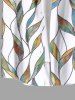 Plus Size Leaf Branch Colorblock Print Hawaii Button Pocket Shirt For Men -  