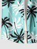 Plus Size Coconut Tree Print Buttons Pocket Hawaii Shirt For Men -  
