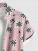 Chemise Imprimé Cocotier à Boutons Grande Taille avec Poche pour Homme - Rose clair 2XL