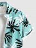 Plus Size Coconut Tree Print Buttons Pocket Hawaii Shirt For Men -  