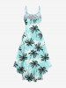 Plus Size Coconut Tree Print High Low Hawaii Cami Dress -  