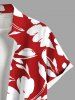 Plus Size Flowers Leaf Print Buttons Pocket Hawaii Shirt For Men -  