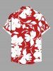 Plus Size Flowers Leaf Print Buttons Pocket Hawaii Shirt For Men -  
