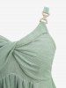 Plus Size Ruffles Twist Textured Ribbed Tank Top -  