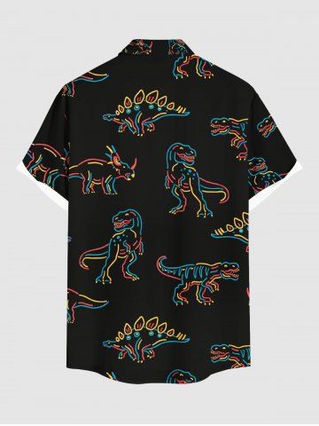 Stick Figure Dinosaur Print Plus Size Matching Hawaii Beach Outfit For Couples