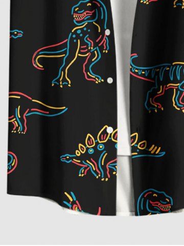 Stick Figure Dinosaur Print Plus Size Matching Hawaii Beach Outfit For Couples
