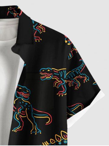 Stick Figure Dinosaur Print Plus Size Matching Hawaii Beach Outfit For Couples