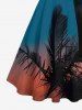 Tropical Leaf Coconut Tree Ombre Print Plus Size Matching Hawaii Beach Outfit For Couples -  