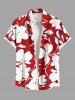 Flowers Leaf Print Plus Size Matching Hawaii Beach Outfit For Couples -  