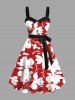 Flowers Leaf Print Plus Size Matching Hawaii Beach Outfit For Couples -  