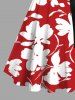 Flowers Leaf Print Plus Size Matching Hawaii Beach Outfit For Couples -  