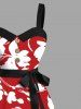 Flowers Leaf Print Plus Size Matching Hawaii Beach Outfit For Couples -  