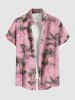 Coconut Tree Tropical Leaf Flamingo Print Plus Size Matching Hawaii Beach Outfit For Couples -  