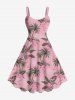 Coconut Tree Tropical Leaf Flamingo Print Plus Size Matching Hawaii Beach Outfit For Couples -  