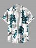 Rose Flower Leaf Branch Print Plus Size Matching Hawaii Beach Outfit For Couples -  