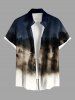 Ombre Colorblock Mountain Trees Print Plus Size Matching Hawaii Beach Outfit For Couples -  