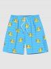 Costume de Plage Hawaiien Imprimé Grande Taille Cadeau pour Couples - Bleu Ciel 