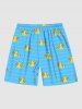 Costume de Plage Hawaiien Imprimé Grande Taille Cadeau pour Couples - Bleu Ciel 