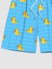 Costume de Plage Hawaiien Imprimé Grande Taille Cadeau pour Couples - Bleu Ciel 