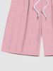 Plus Size Drawstring Solid Hawaii Beach Shorts For Men -  