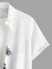 Plus Size Coconut Tree Two Tone Print Hawaii Button Pocket Shirt For Men -  