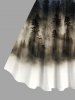 Plus Size Ombre Colorblock Mountain Trees Print Hawaii Tank Dress -  