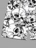 Plus Size Skulls Flowers Print Hawaii Beach Shorts For Men -  