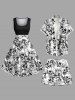 Plus Size Skulls Flowers Print Hawaii Beach Shorts For Men -  