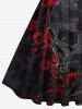Plus Size Skull Galaxy Sun Print Hawaii 1950s Vintage Dress -  