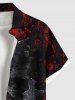 Plus Size Skull Galaxy Sun Print Buttons Pocket Hawaii Shirt For Men -  