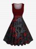 Skull Galaxy Sun Print Plus Size Matching Hawaii Beach Outfit For Couples -  
