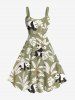 Tenue de plage hawaïenne assortie grande taille à imprimé panda et feuilles tropicales de cocotier pour couples - Vert clair 