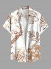 Flower Leaf Branch Bowknot Print Plus Size Matching Hawaii Beach Outfit For Couples -  