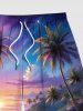 Coconut Tree Ombre Colorful Sky Sea Print Plus Size Matching Hawaii Beach Outfit For Couples -  