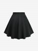 Gothic Plus Size Silver Flocking Plaid Button Skirt -  