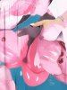 Plus Size Watercolor Ombre Tie Dye Floral Print Hawaii Split Pocket A Line Midi Dress -  