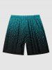 Plus Size Ombre Water Ripples Print Hawaii Beach Shorts For Men -  