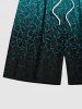 Plus Size Ombre Water Ripples Print Hawaii Beach Shorts For Men -  